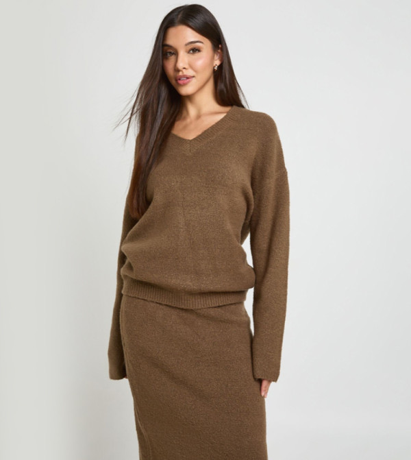 بوهو  أطقم ملابس - بني  Co-Ord Set