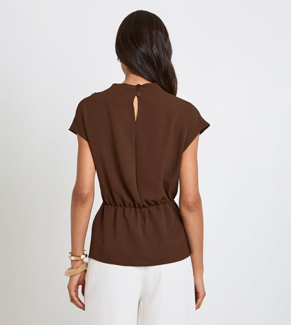 بوهو  satin-going-out - بني  Casual Tops