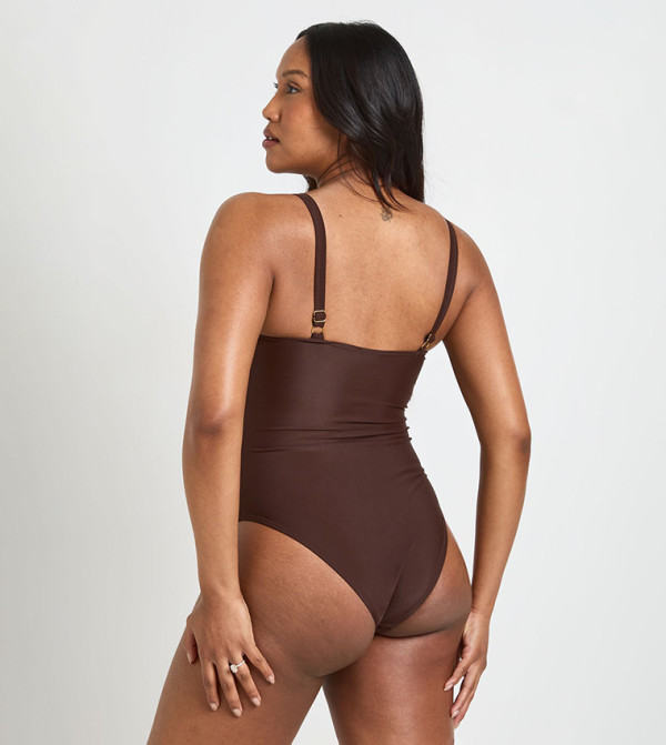 boohoo  Clothing - Brown Swimwear