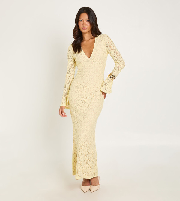 بوهو  modest-dressing - أصفر Maxi Dresses