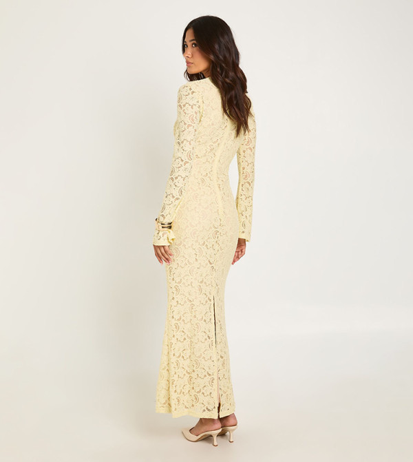 بوهو  modest-dressing - أصفر Maxi Dresses