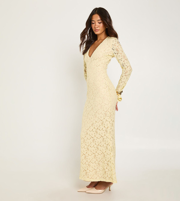 بوهو  modest-dressing - أصفر Maxi Dresses