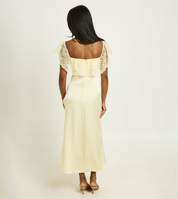 بوهو  romance-lace-edits - أصفر Midi Dresses