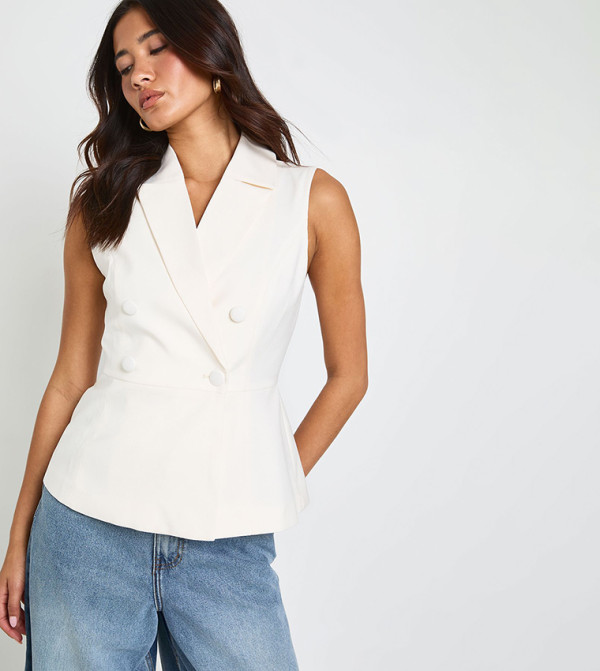 boohoo  Jackets & Coats - White Waistcoats