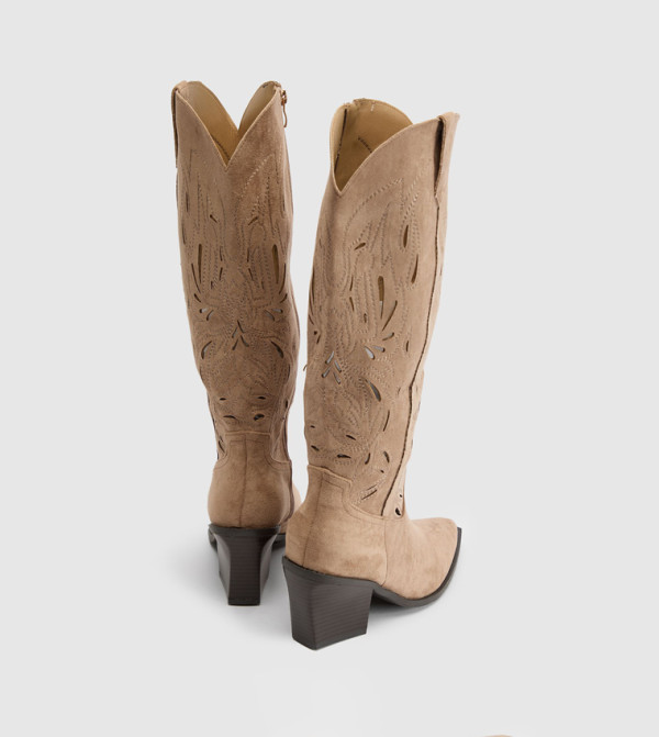 boohoo  Knee High Boots - Beige Knee length Boots