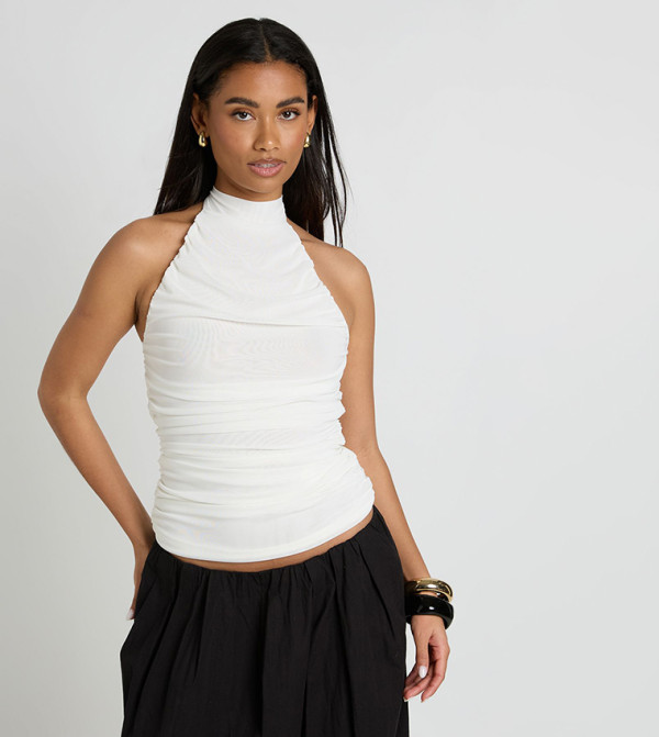 boohoo Sleeveless Tops - White Sleeveless Tops