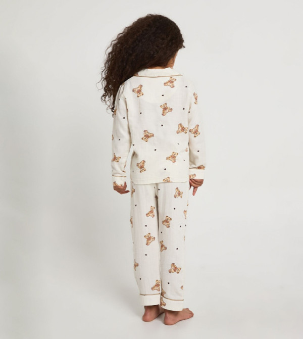 boohoo  Top & Pyjama Sets - Cream Top & Pyjama Sets