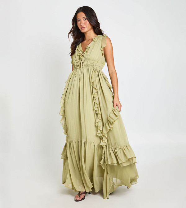 boohoo romance-lace-edits - Green Maxi Dresses