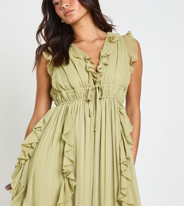 boohoo romance-lace-edits - Green Maxi Dresses