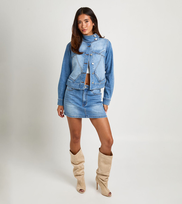 boohoo  Denim Jackets - Blue Denim Jackets