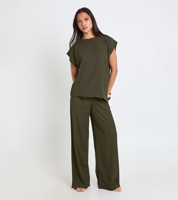 بوهو  أطقم ملابس - كاكي Co-Ord Set
