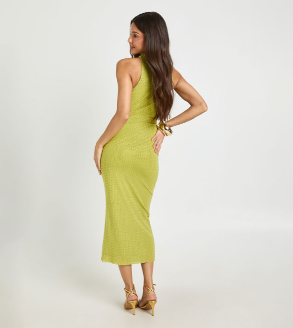 بوهو  modest-dressing - أخضر Midi Dresses