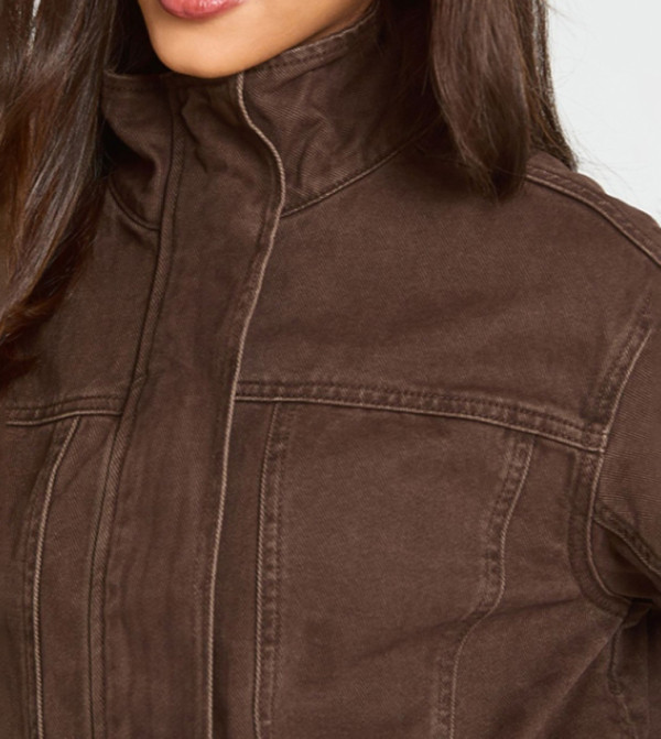 boohoo  Denim Jackets - Brown Denim Jackets