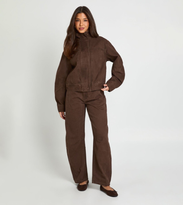 boohoo  Denim Jackets - Brown Denim Jackets