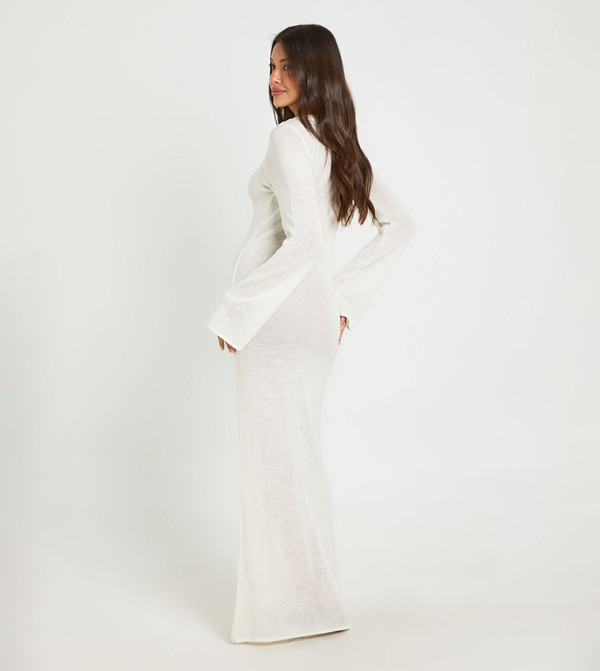 boohoo  modest-dressing - Ecru Maxi Dresses