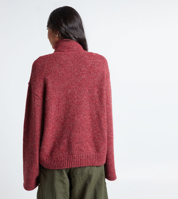 boohoo Sweaters - Burgundy Turtle neck Sweaters