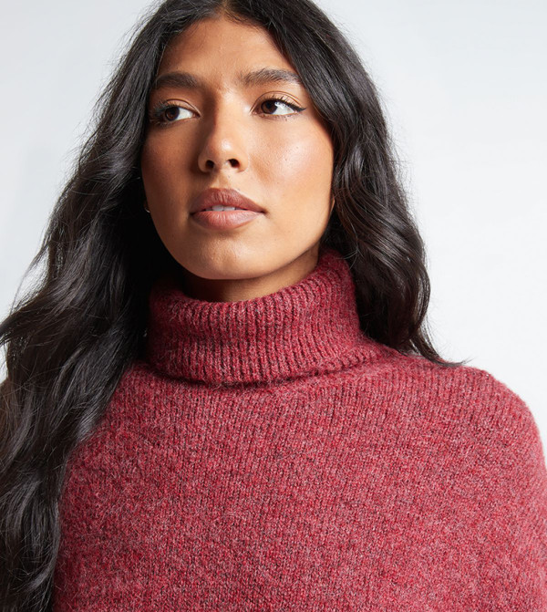 boohoo Sweaters - Burgundy Turtle neck Sweaters