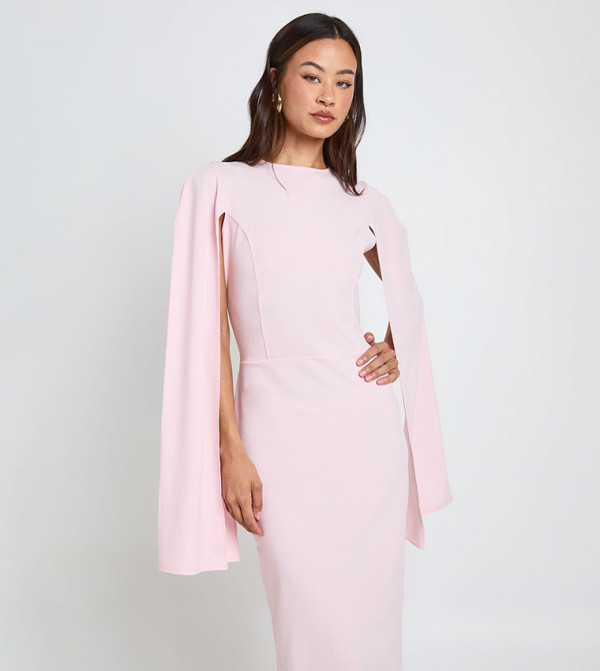 بوهو  modest-dressing - وردي Midi Dresses