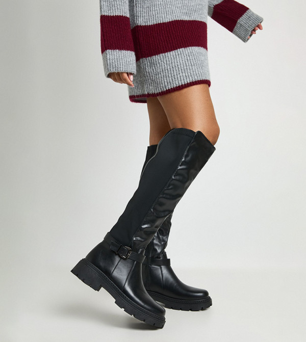 boohoo  Knee High Boots - BLACK Knee length Boots