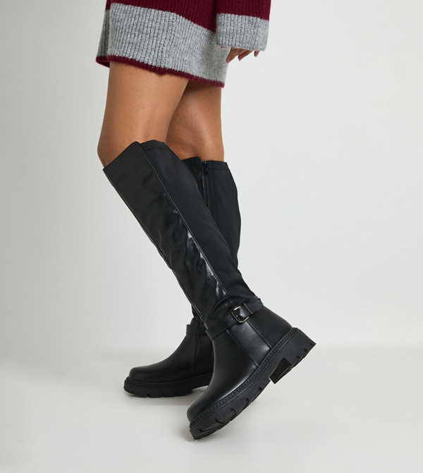 boohoo  Knee High Boots - BLACK Knee length Boots
