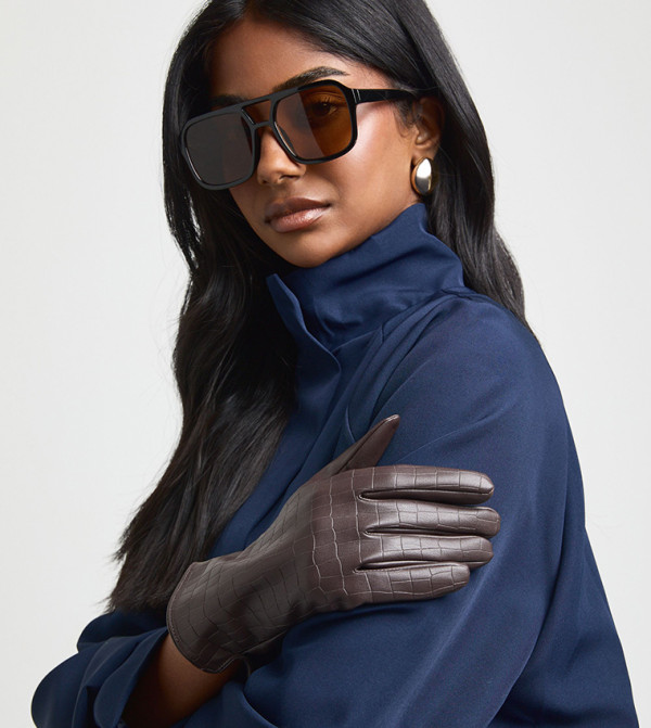 boohoo  Leather - Brown Leather