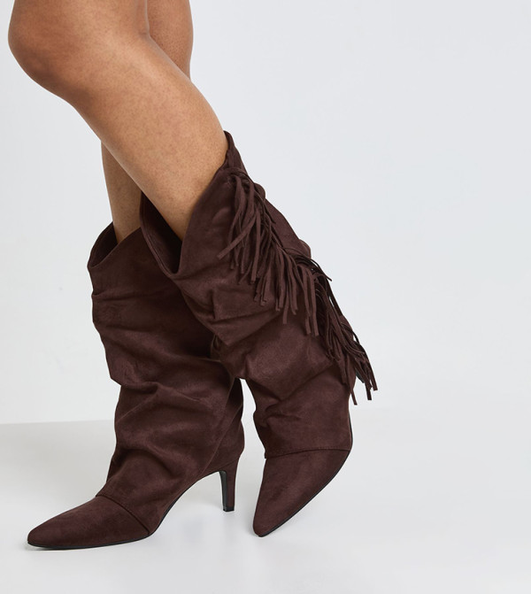 بوهو بوت لمنتصف الساق - بني Mid Calf Boots