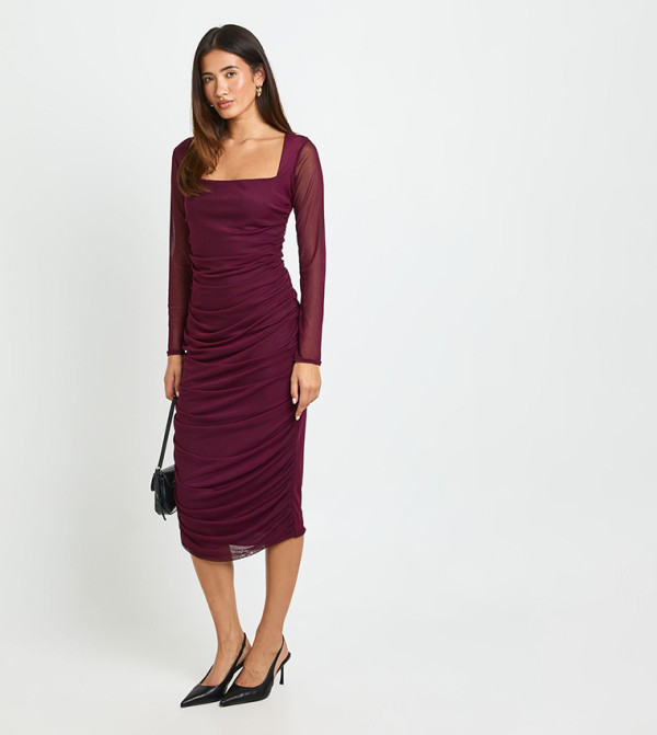 بوهو  ملابس - بنفسجي  Midi Dresses