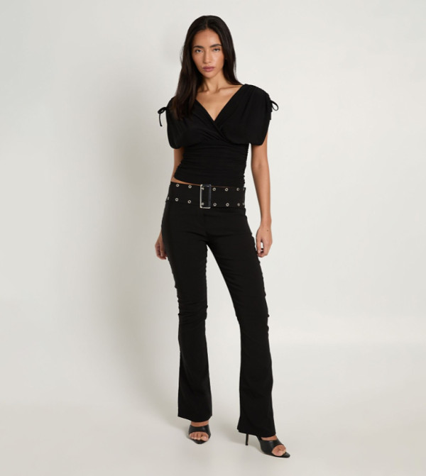 بوهو توبات قصيرة - أسود Cropped Tops