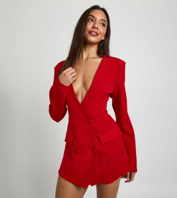 بوهو  بلاي سوت  - أحمر Playsuits