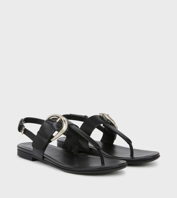 Naturalizer Shoes - Black Flat Sandals