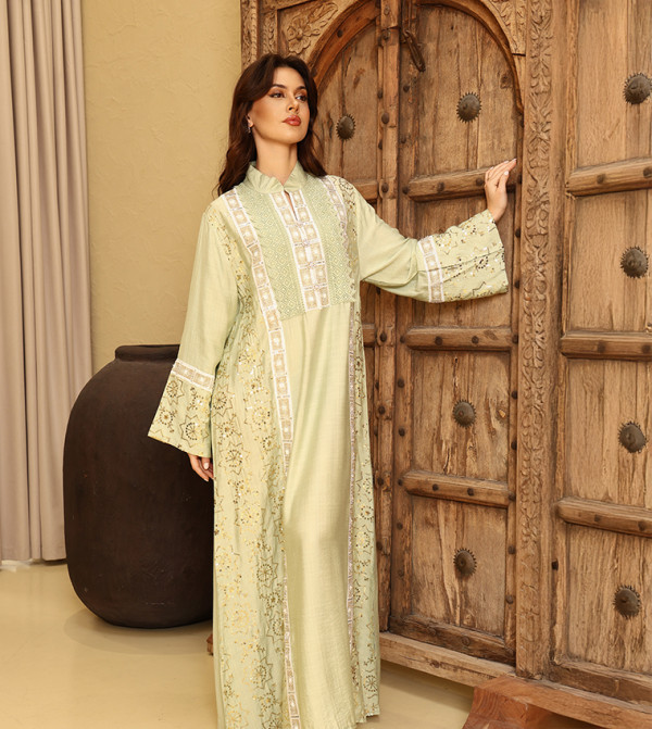 IKKXA  Arabian Clothing - Green Jalabiyas