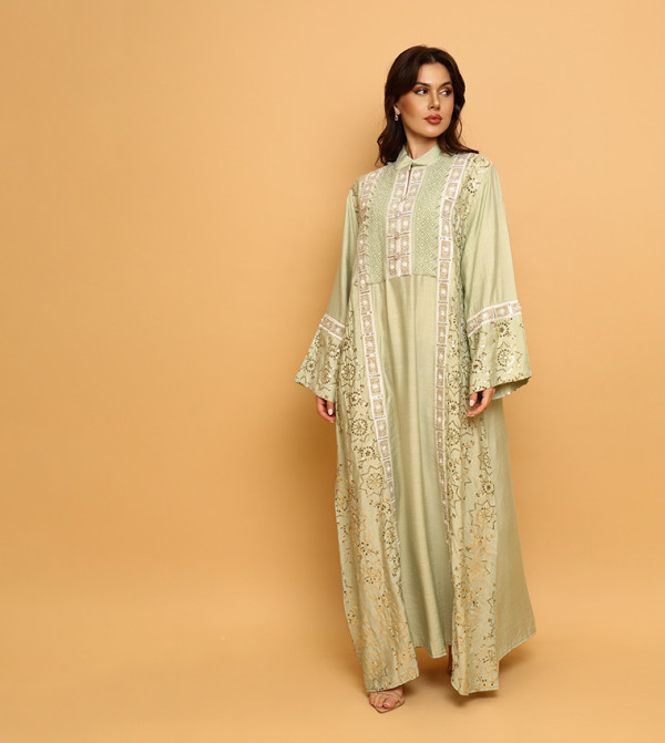 IKKXA  Arabian Clothing - Green Jalabiyas