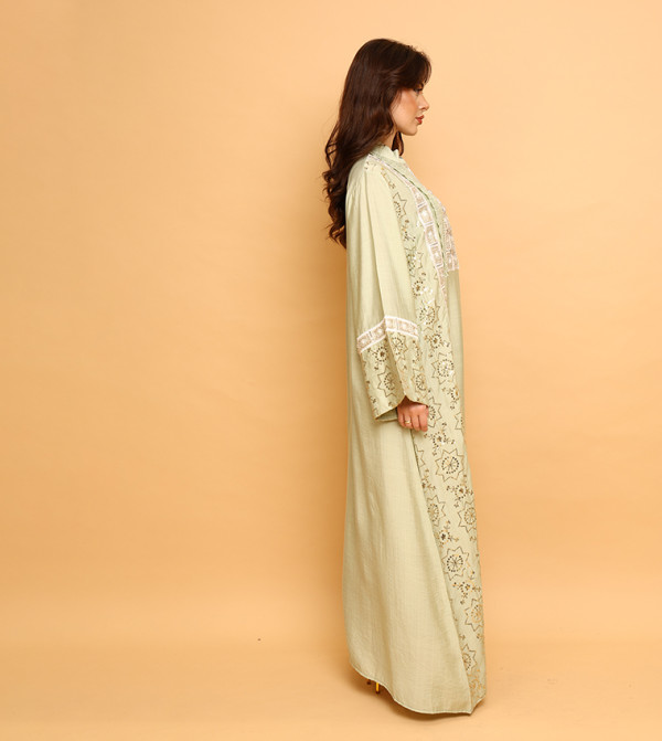 IKKXA  Arabian Clothing - Green Jalabiyas