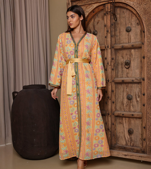 IKKXA  Arabian Clothing - Yellow Jalabiyas