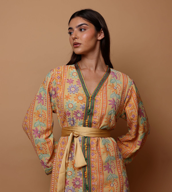 IKKXA  Arabian Clothing - Yellow Jalabiyas