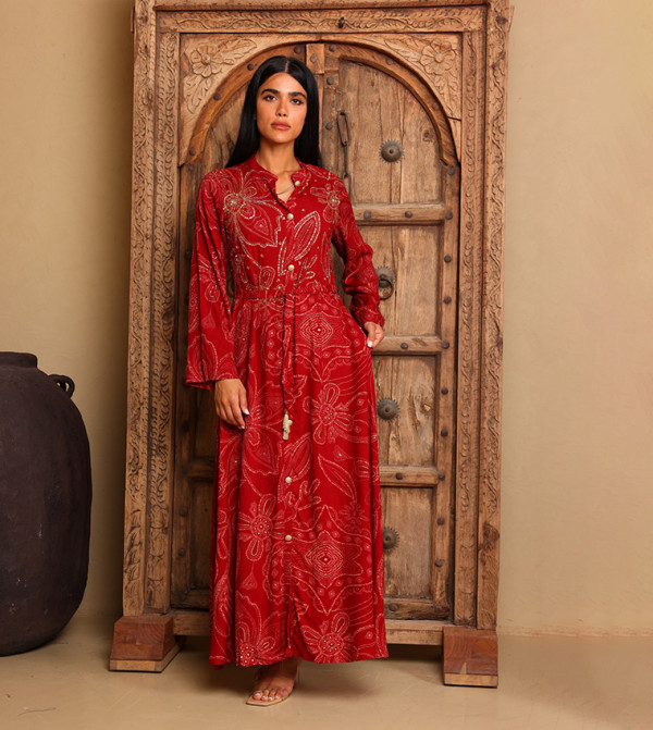 IKKXA  Modestwear - Red Shirt & T-Shirt Dresses