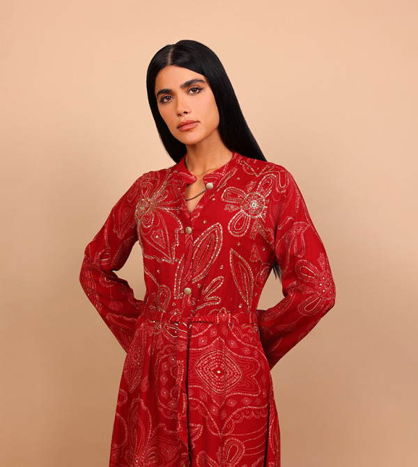 IKKXA  Modestwear - Red Shirt & T-Shirt Dresses