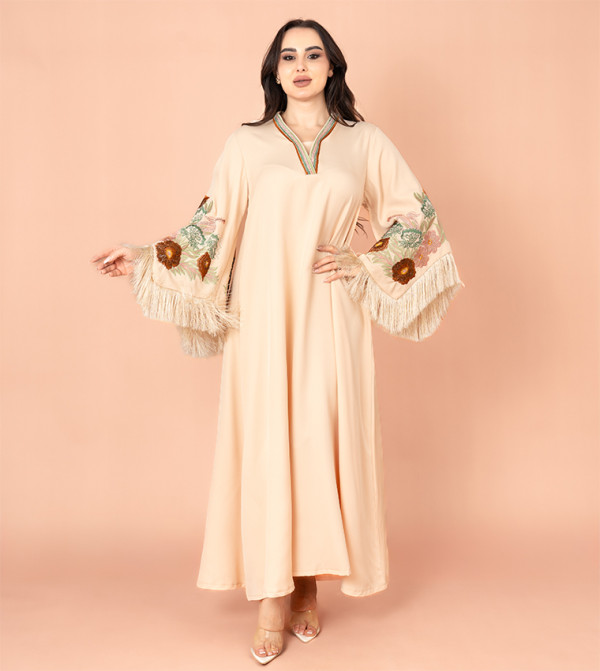 IKKXA  Arabian Clothing - Beige Jalabiyas