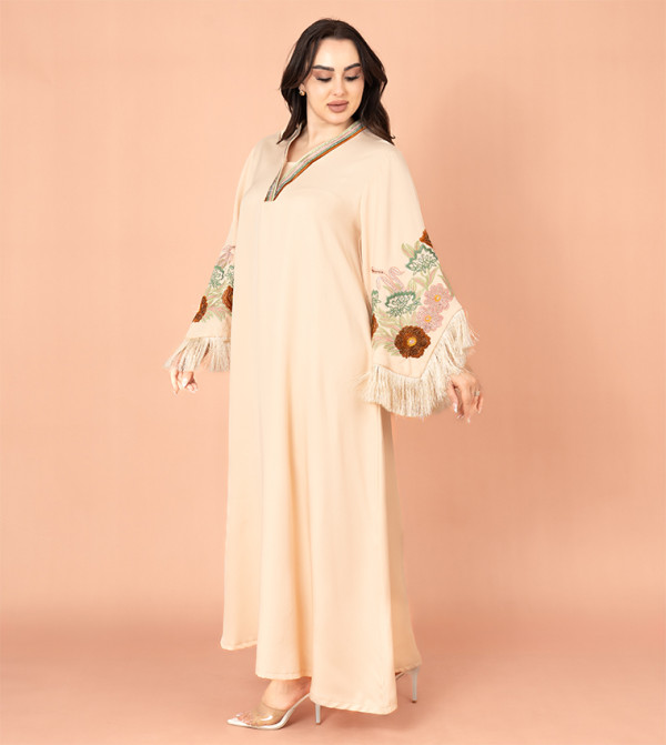IKKXA  Arabian Clothing - Beige Jalabiyas