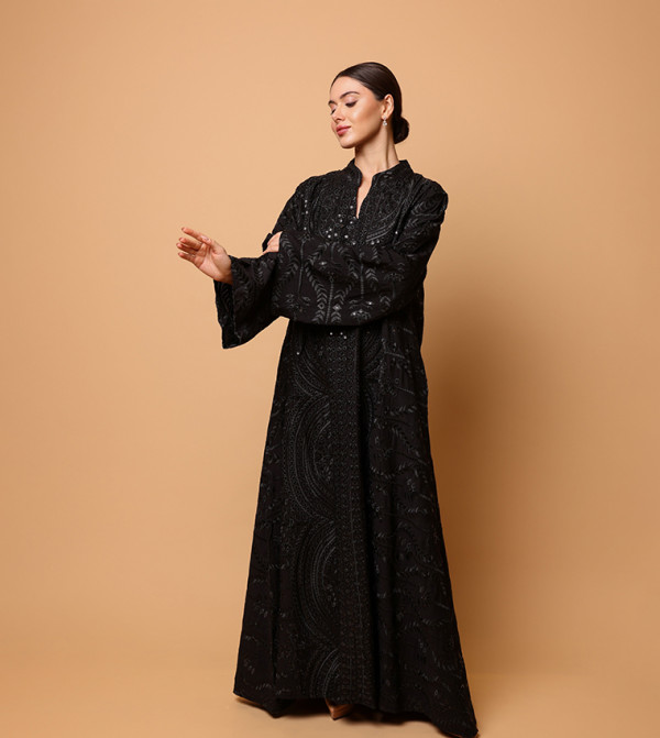 IKKXA  Arabian Clothing - BLACK Jalabiyas