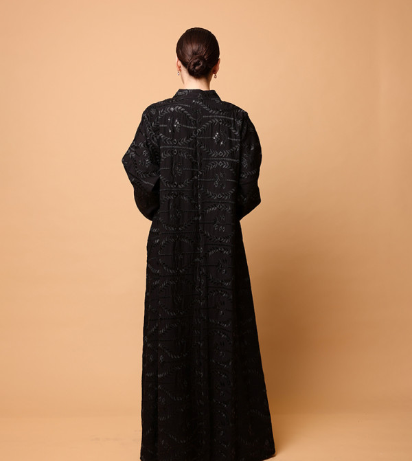 IKKXA  Arabian Clothing - BLACK Jalabiyas