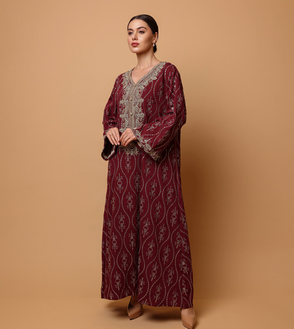 IKKXA IKKXA - Maroon Jalabiyas