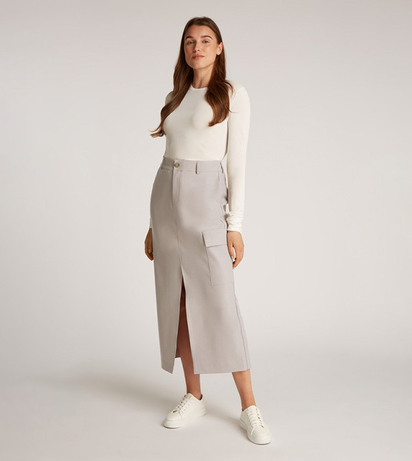 Calvin Klein Jeans  - Grey Midi Skirts