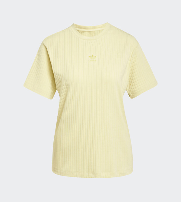 Adidas  Casual T-Shirts - Yellow Short Sleeve T-Shirts