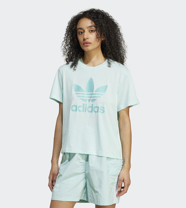 اديداس  ملابس رياضة - فيروزي Short Sleeve T-Shirts