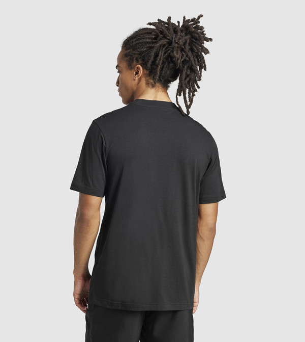 Adidas  T-Shirts - Black Round Neck T-Shirts