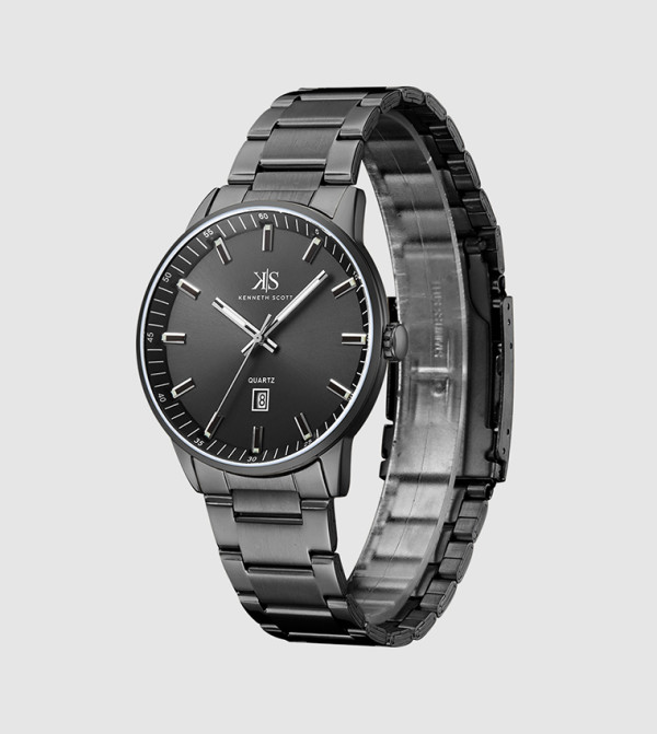 Kenneth Scott Time House - Black Analog Watches