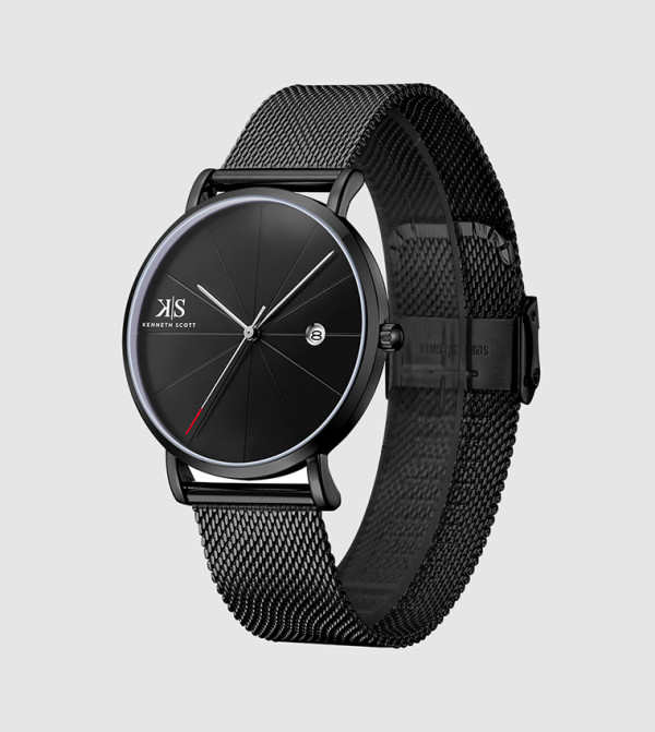 Kenneth Scott Time House - Black Analog Watches