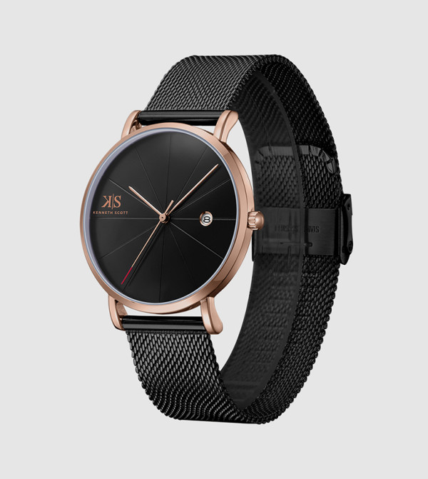 Kenneth Scott Time House - Black Analog Watches