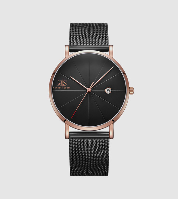Kenneth Scott Time House - Black Analog Watches